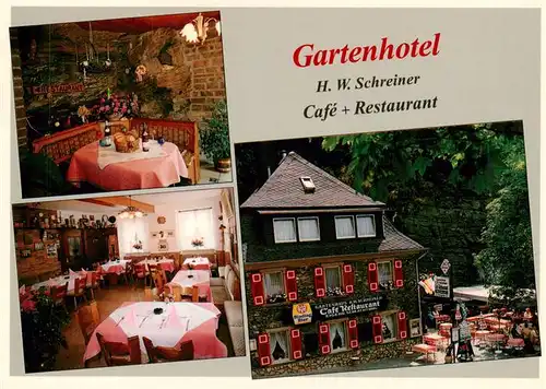 AK / Ansichtskarte 73907441 Kamp-Bornhofen_Rhein Gartenhotel Schreiner Gastraeume Terrasse