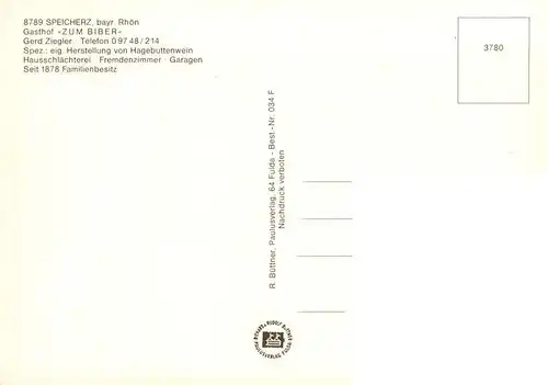 AK / Ansichtskarte  Speicherz_Rhoen_Motten_Bayern Panorama mit Autobahnbruecke Gasthof zum Biber Gastraeume