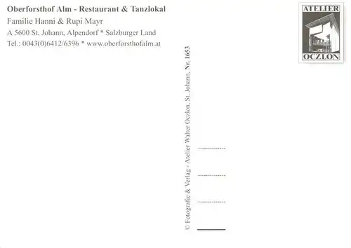 AK / Ansichtskarte  St_Johann_Pongau Oberforsthof Alm Restaurant und Tanzlokal