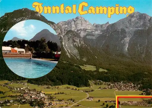AK / Ansichtskarte 73907473 Wiesing_Tirol_AT Schwimmbad Inntal Camping Fliegeraufnahme