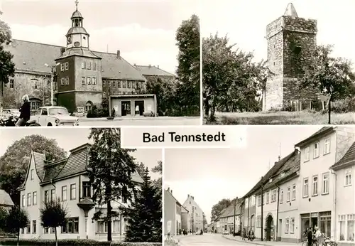 AK / Ansichtskarte  Bad_Tennstedt Markt mit Rathaus Ketzerturm Kurhaus Schwefelheilanstalt Steinweg