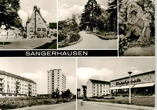 AK / Ansichtskarte  Sangerhausen_Suedharz Marktplatz Im Rosarium Hochhaus Suedsiedlung