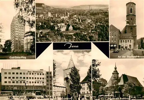 AK / Ansichtskarte  Jena__Thueringen Carl Zeiss Platz Panorama An der Stadtkirche Hotel International Markt mit Rathaus