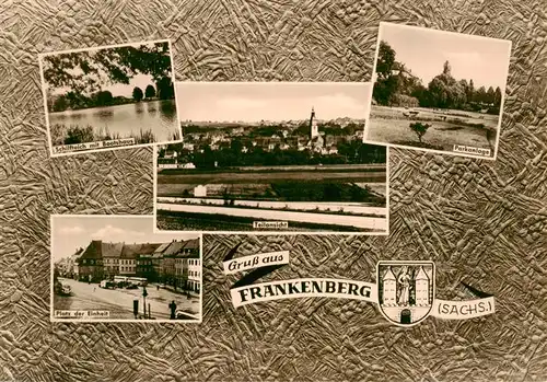 AK / Ansichtskarte  Frankenberg__Sachsen Schilfteich Platz der Einheit Panorama Parkanlage