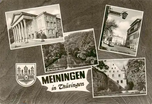 AK / Ansichtskarte 73907566 Meiningen_Thueringen Theater Werrapartie Saechsischer Hof Am Schloss