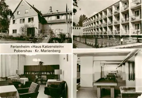 AK / Ansichtskarte 73907603 Pobershau Ferienheim Haus Katzenstein Aussenansicht Bettenhaus Leseraum Sportraum