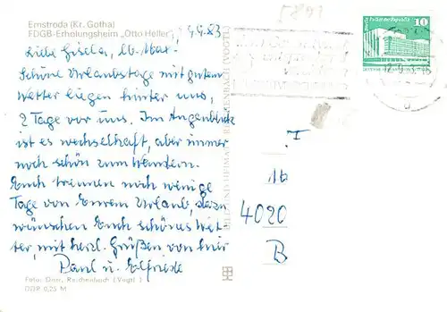 AK / Ansichtskarte  Ernstroda FDGB Erholungsheim Otto Heller