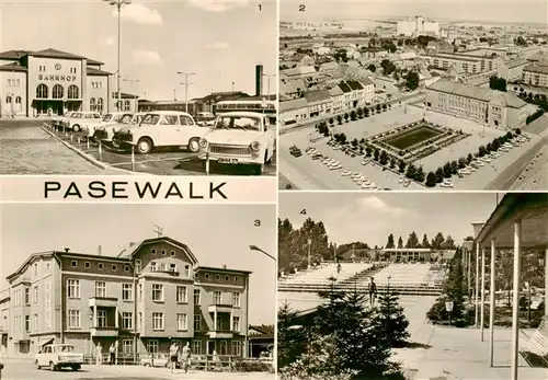 AK / Ansichtskarte  Pasewalk_Mecklenburg_Vorpommern Bahnhof Ernst-Thaelmann-Platz Hotel an der Uecker Lindenbad Kulturtrakt