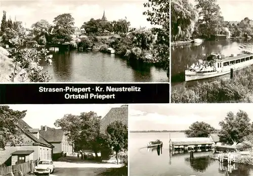 AK / Ansichtskarte  Priepert_Strasen Partie am Wasser Ortszentrum Bootshaus