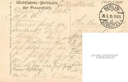 AK / Ansichtskarte  Adel_Preussen Wohlfahrts Postkarte der frauenhuelfe