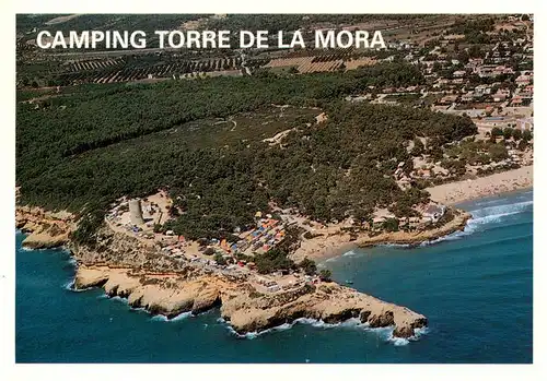 AK / Ansichtskarte 73907692 Torre_de_la_Mora_Tarragona_ES Fliegeraufnahme Camping Torre de la Mora