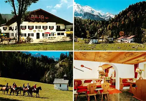 AK / Ansichtskarte  Klais Alpengut Gasthaus Elmau Panorama Reiter Gaststube