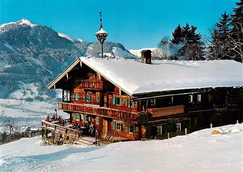 AK / Ansichtskarte 73907711 Kitzbuehel_Tirol_AT Alpengasthaus Hagstein mit Hahnenkamm