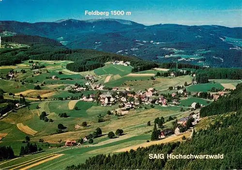 AK / Ansichtskarte 73907723 Saig_Schwarzwald Fliegeraufnahme mit Feldbergblick
