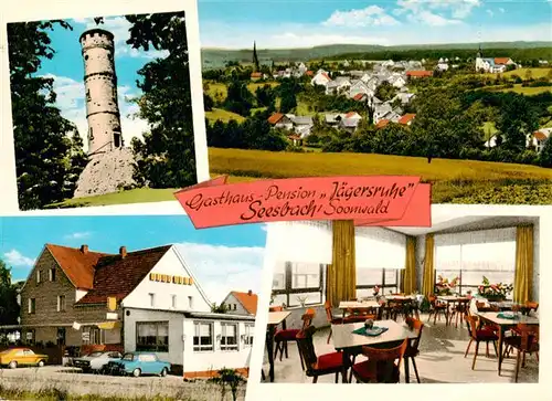 AK / Ansichtskarte  Seesbach Aussichtsturm Panorama Gasthaus Pension Jaegersruhe Gastraum