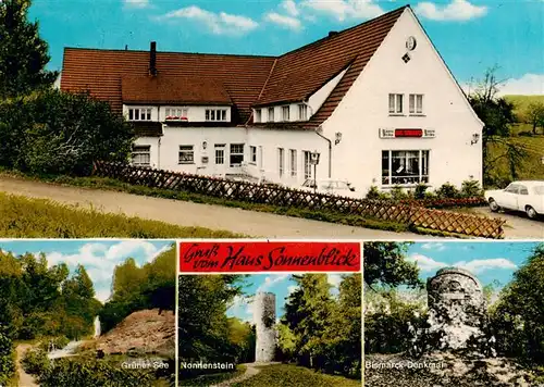 AK / Ansichtskarte  Eininghausen_Preussisch_Oldendorf Haus Sonnenblick Gruener See Nonnenstein Bismarck Denkmal