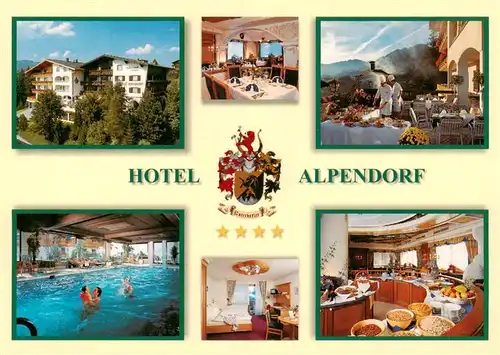 AK / Ansichtskarte 73907741 Sankt_Johann_Pongau Hotel Alpendorf Gastraeume Hallenbad Bueffet Zimmer