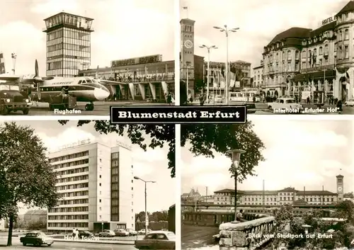 AK / Ansichtskarte  Erfurt Flughafen Interhotel Erfurter Hof Hotel Tourist Blick vom Stadtpark auf Erfurt