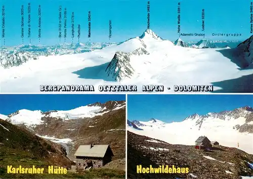 AK / Ansichtskarte  Obergurgl_Soelden_oetztal_Tirol Bergpanorama oetztaler Alpen Dolomiten Karlsruher Huette Hochwildehaus