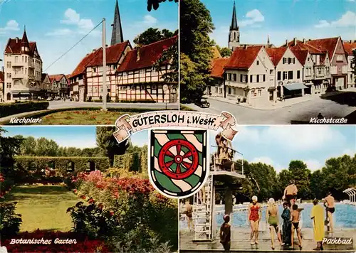 AK / Ansichtskarte 73907820 Guetersloh Kirchplatz Kirchstrasse Botanischer Garten Packbad