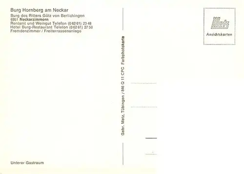 AK / Ansichtskarte  Neckarzimmern Burg Hornberg am Neckar Hotel 