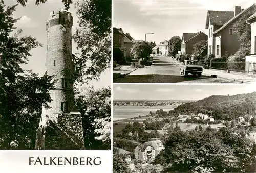 AK / Ansichtskarte 73907904 Falkenberg_Mark Aussichtsturm Strassenpartie Panorama