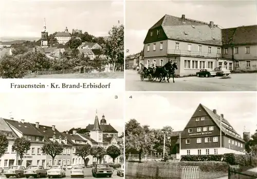 AK / Ansichtskarte  Frauenstein_Brand-Erbisdorf_Osterzgebirge Teilansicht HO Gaststaette Frauensteiner Hof Platz des Friedens Jugendherberge Max Roscher