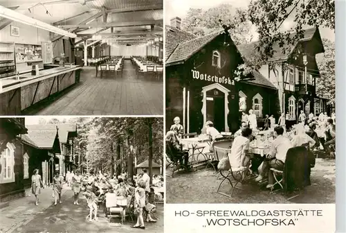 AK / Ansichtskarte  Luebbenau_Spreewald HO Spreewaldgaststaette Wotschofska Speisesaal Freiterrasse