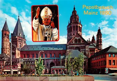 AK / Ansichtskarte 73908001 Mainz__Rhein Mainzer Dom Papstbesuch 1980