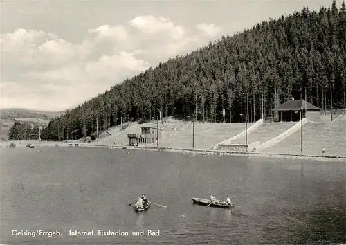 AK / Ansichtskarte 73908005 Geising_Erzgebirge Internat Eisstadion und Bad