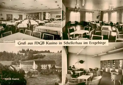 AK / Ansichtskarte  Schellerhau FDGB Kasino Speisesaal Aufenthaltsraum Lesezimmer