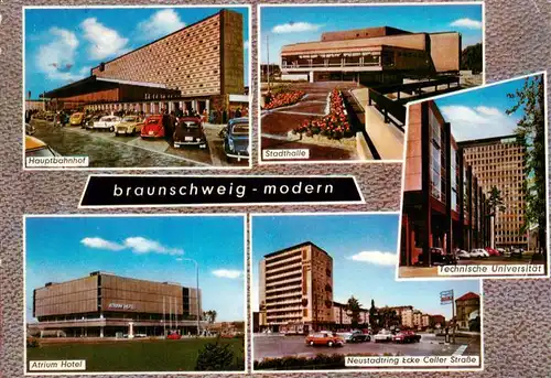 AK / Ansichtskarte 73908023 Braunschweig Hauptbahnhof Stadthalle Techn Universitaet Atrium Hotel Neustadtring Ecke Celler Strasse