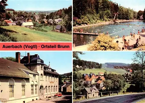 AK / Ansichtskarte  Auerbach__Vogtland Ortsteil Brunn Schwimmbad Panorama Ferienheim