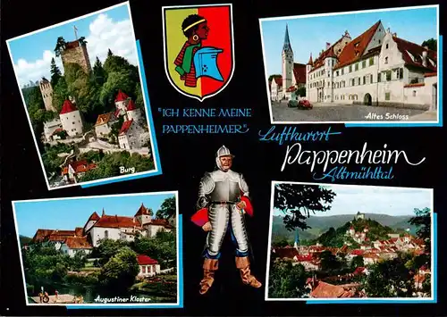 AK / Ansichtskarte 73908057 Pappenheim_Mittelfranken Burg Altes Schloss Augustiner Kloster Panorama