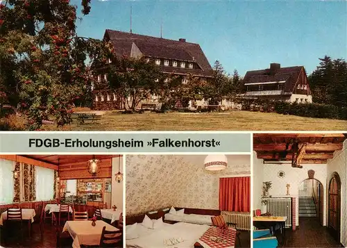 AK / Ansichtskarte 73908073 Falkenhain_Altenburg FDGB Erholungsheim Falkenhorst Gaststube Zimmer Diele