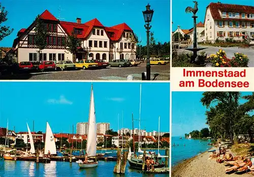 AK / Ansichtskarte  Immenstaad_Bodensee Ortspartien Seglerhafen Strand