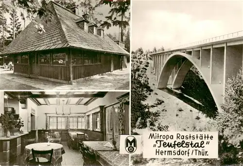 AK / Ansichtskarte  Hermsdorf_Gera Mitropa Raststaette Gastraum Bruecke