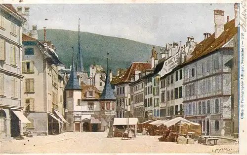 AK / Ansichtskarte  Neuchatel_NE Marktplatz