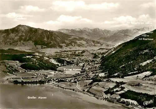 AK / Ansichtskarte  Immenstadt_Allgaeu mit Schwebebahn zum Mittaggipfel Grosser Alpsee Alpenpanorama