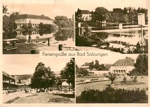 AK / Ansichtskarte 73908237 Bad_Salzungen Teilansichten Kurhaus Kurgarten Partie am Wasser