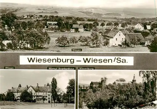 AK / Ansichtskarte 73908243 Wiesenburg_Sachsen Blick zur Kirche Panorama Ortschaft Wiesen Wismut Krankenhaus
