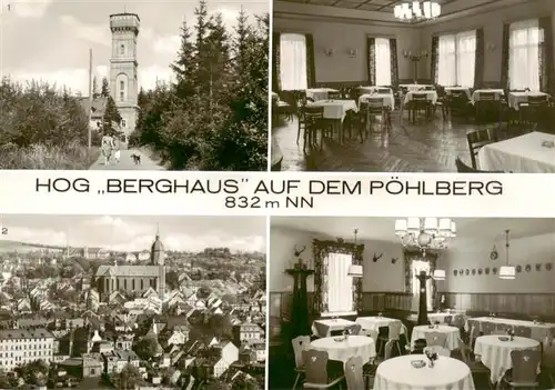 AK / Ansichtskarte  Annaberg_-Buchholz_Erzgebirge HOG Berghaus auf dem Poehlberg Gastraum Aussichtsturm Stadtpanorama