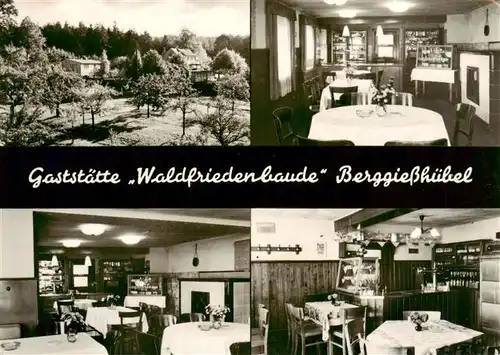 AK / Ansichtskarte  Berggiesshuebel Gaststaette Waldfriedenbaude Gastraum