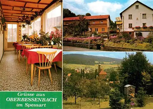 AK / Ansichtskarte  Oberbessenbach Privatpension Dietz Gaststube Panorama