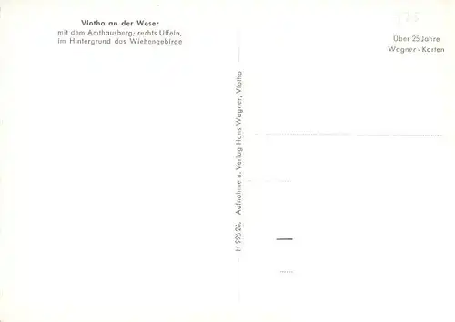 AK / Ansichtskarte  Vlotho mit Amthausberg Uffeln und Wiehengebirge