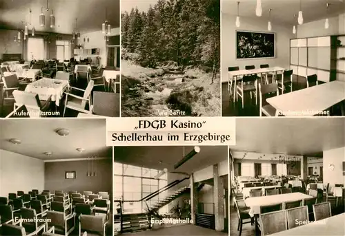 AK / Ansichtskarte  Schellerhau FDGB Kasino Aufenthaltsraum Weisseritz Fernsehraum Empfangshalle Speisesaal