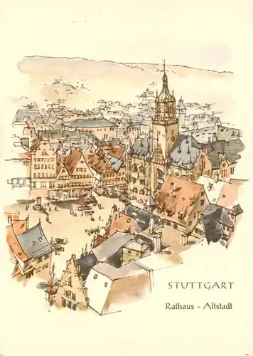 AK / Ansichtskarte  Stuttgart Rathaus Altstadt