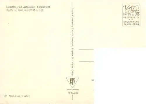 AK / Ansichtskarte  Reutte_Tirol_AT Trachtenverein Lechaschau Figurentanz