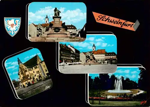 AK / Ansichtskarte 73908372 Schweinfurt Monument Marktplatz Rathaus Park Fontaene