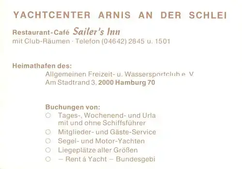 AK / Ansichtskarte 73908382 Arnis Yachtcenter Arnis an der Schlei Restaurant Cafe Sailers Inn